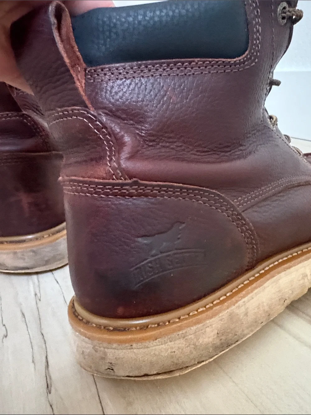 Irish Setter Brown Leather Moc Toe Lace-Up Boots